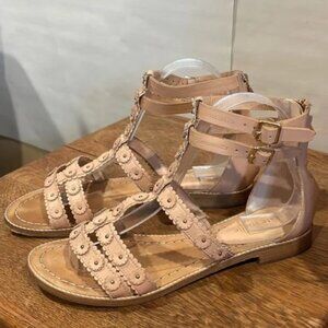 Kate Spade Pink Sandal Natural Vacchetta Sandals Straps Gladiator Size 8M